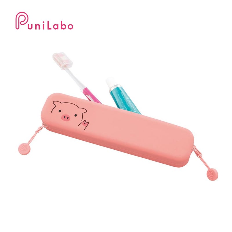 LIHIT LAB PuniLabo Slim Zipper Pen Pouch, 7.9" Ã— 1.9", Pig (A7717-5) - Image 3